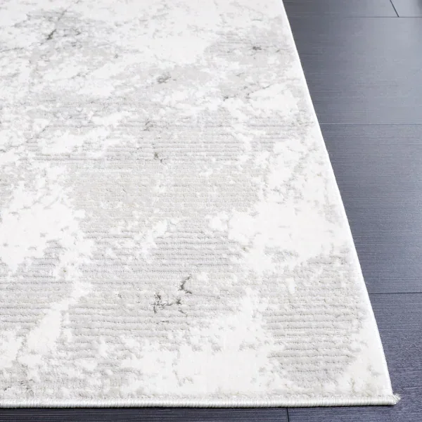 Hanna Steinþora Abstract Gray and White Area Rug