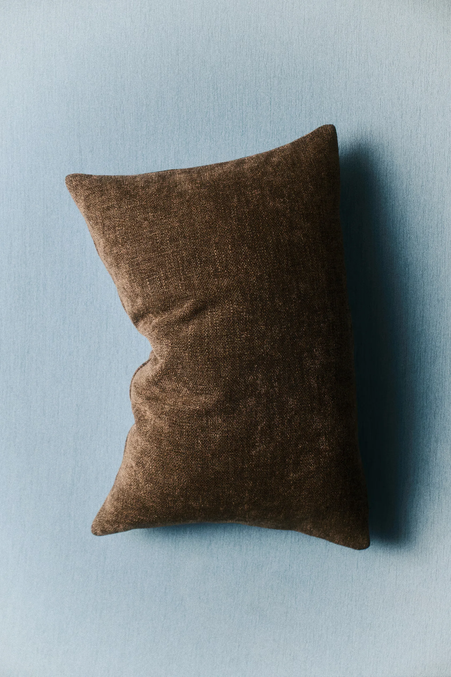 Textured Brown Rectangular Throw Pillow