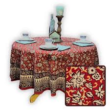 Marigold Bloom Round Floral Cotton Tablecloth