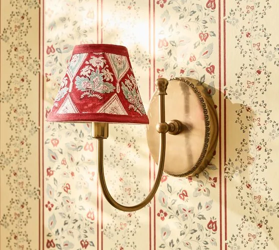 Floral Fabric Swing Arm Wall Sconce
