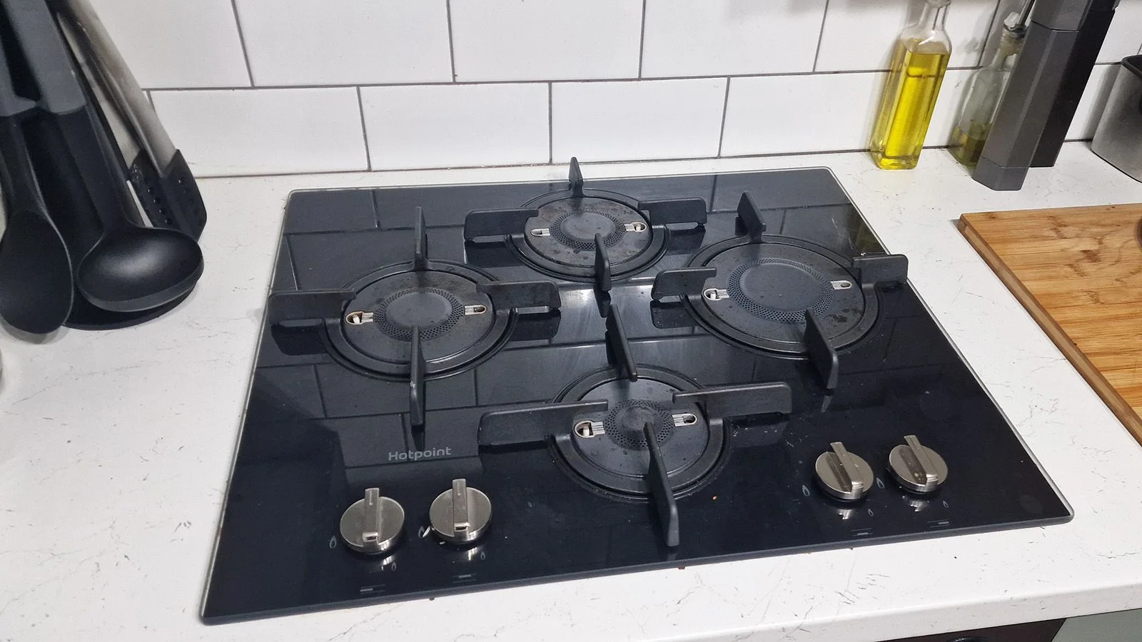 Black Glass Gas Cooktop