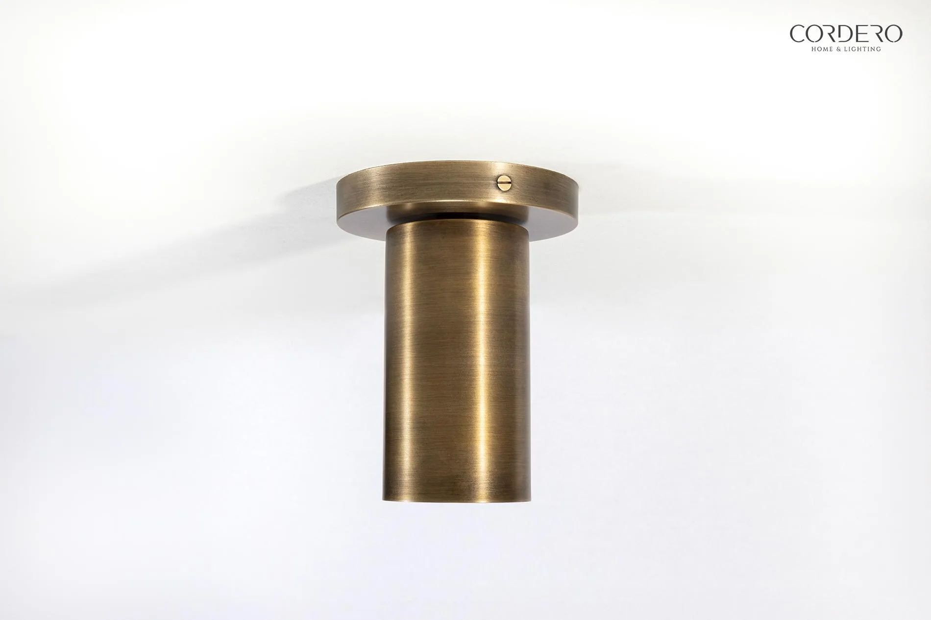 Brushed Brass Cylinder Surface Mount Downlight