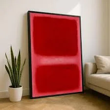 Red Rectangular Wall Art