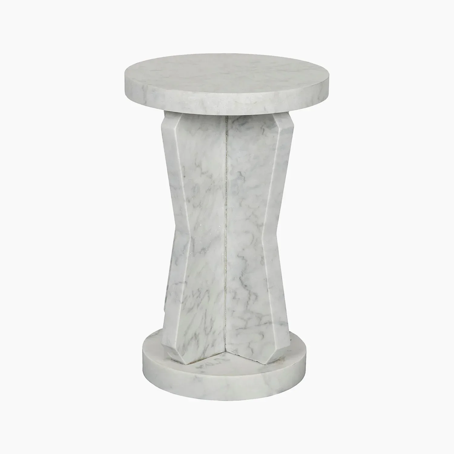 Alexis Sculptural Round Marble Side Table