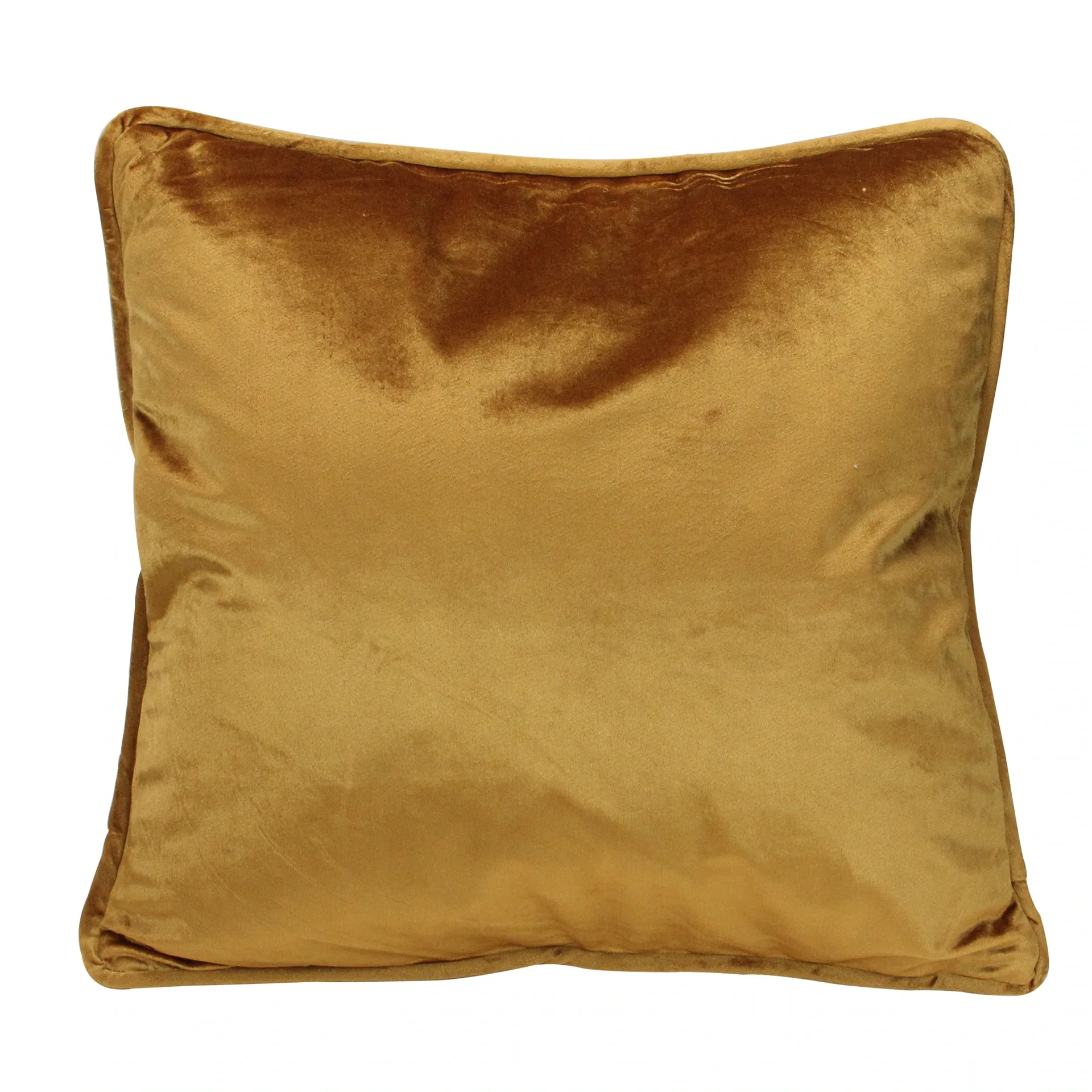 Solid Gold Velvet Throw Pillow
