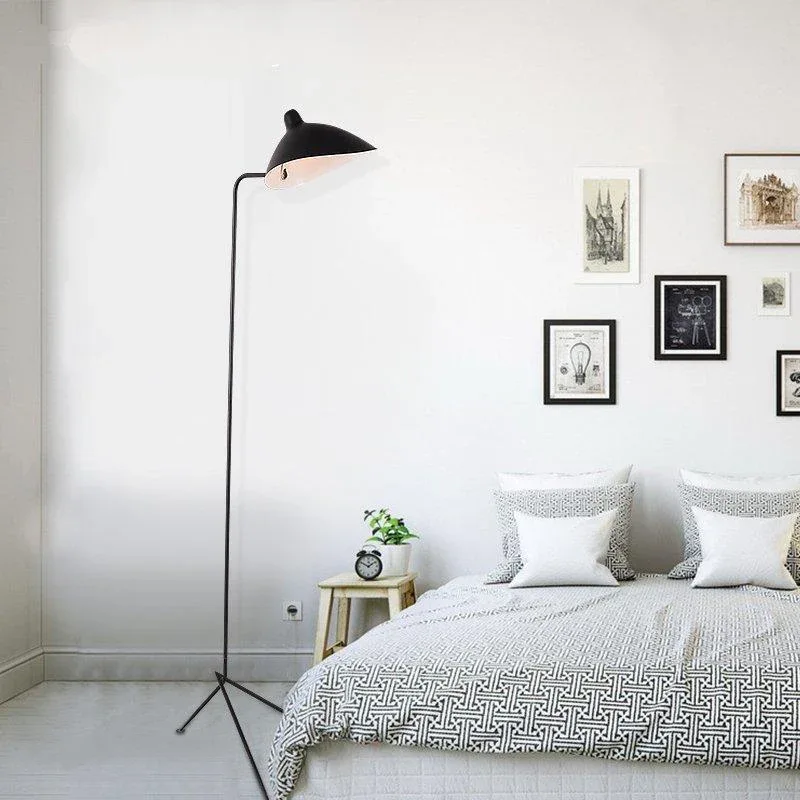 Serge Minimalist Black Metal Floor Lamp