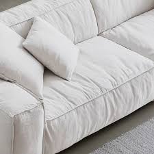 Modular Sofa White Cotton and Linen Sofa
