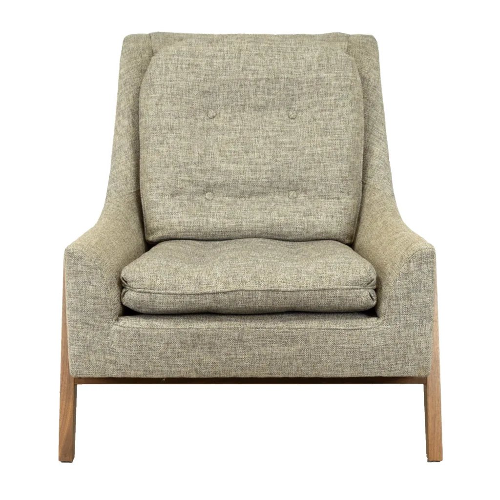 Norwalk Copley Mid-Century Modern Gray Textured Armchair