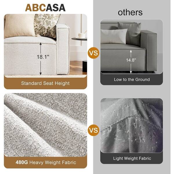 Modern Modular Sofa in Gray Fabric