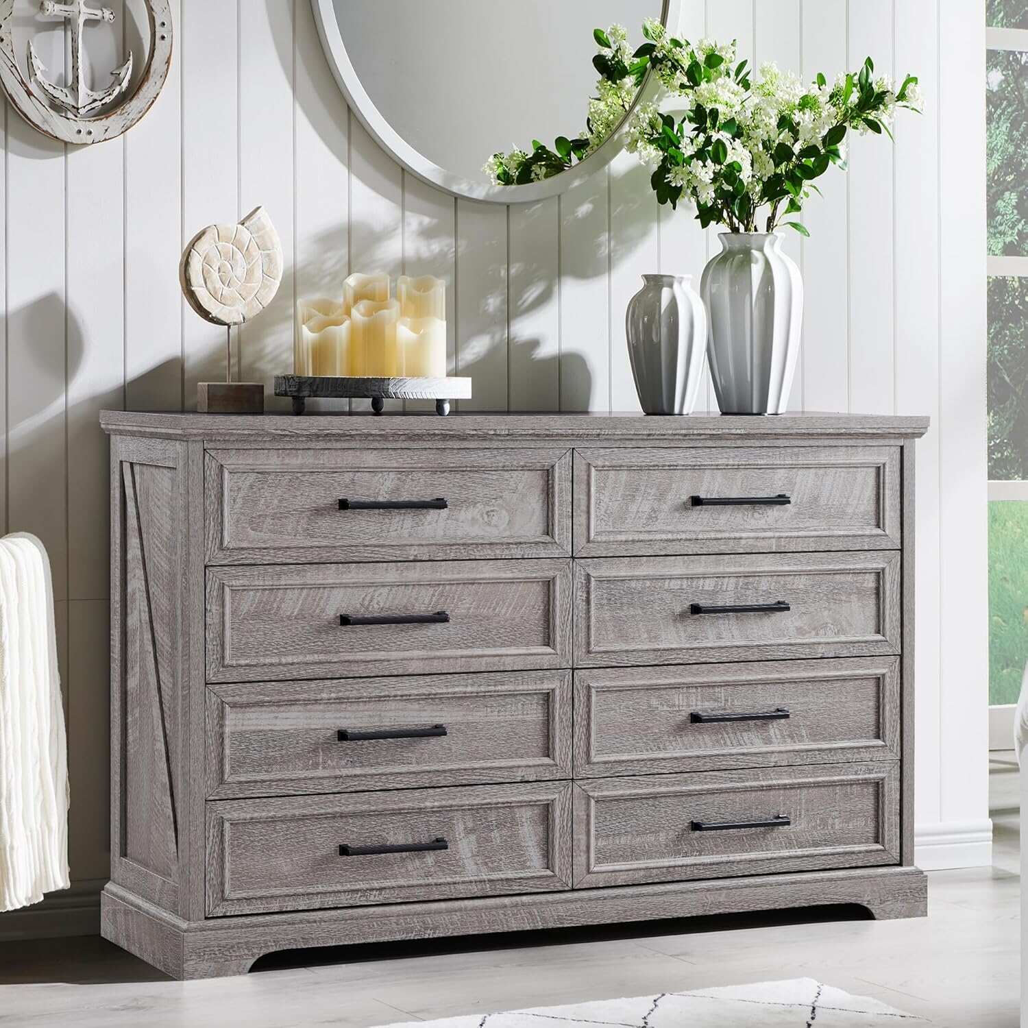 Rustic Gray Wooden Dresser