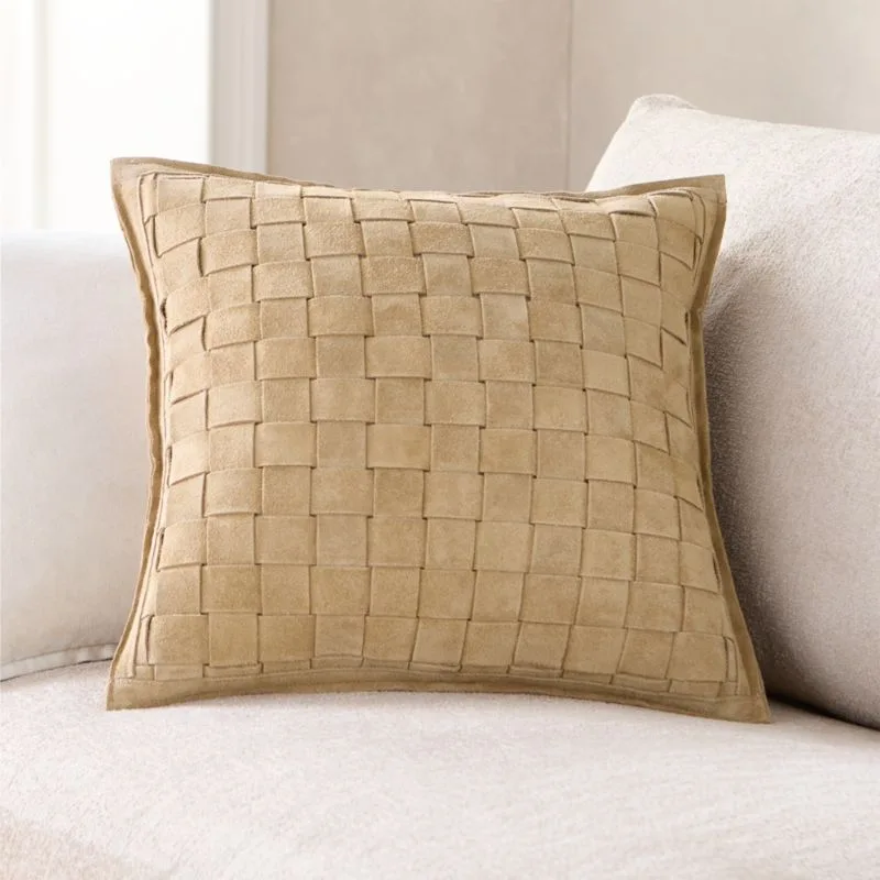 Hyde Woven Suede Throw Pillow