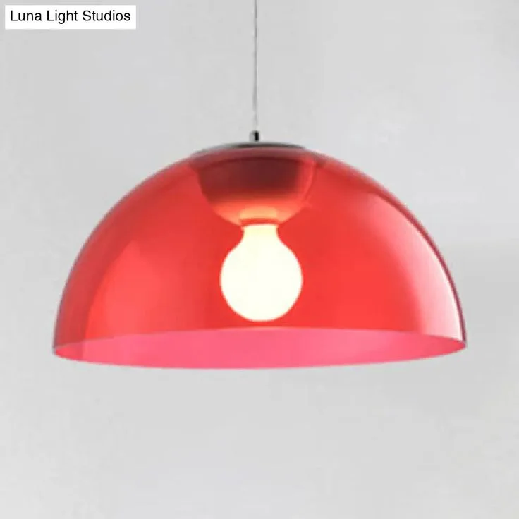 Red Acrylic Dome Pendant Light