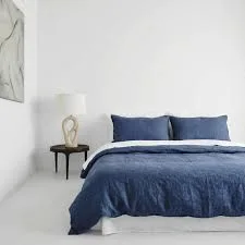 Navy Linen Bedding Set