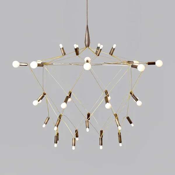Orbit Brushed Brass Geometric Chandelier