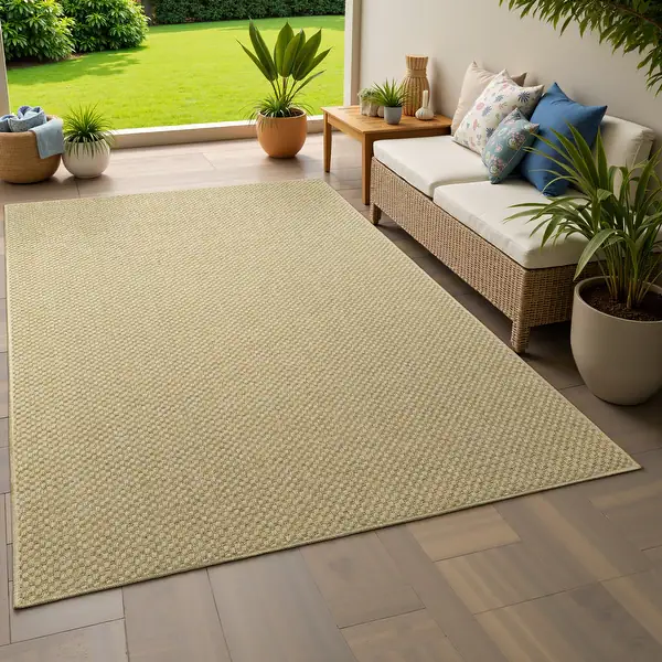 Tonal Woven Basket Weave Area Rug