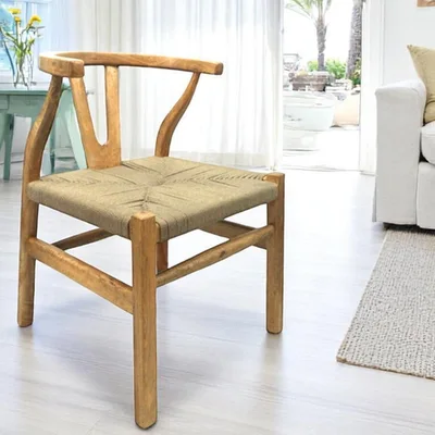 Natural Wood Wishbone Chair