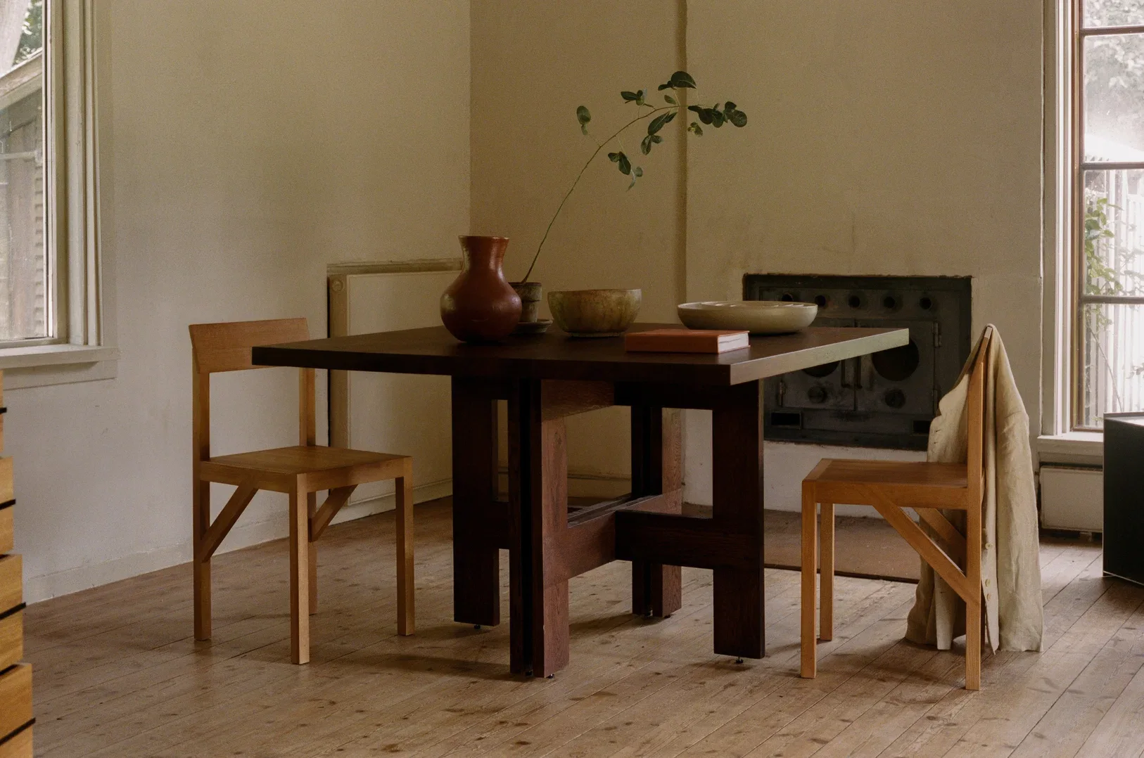 Square Dark Oak Dining Table