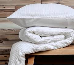 White Waffle Cotton Duvet Cover Set, All Sizes