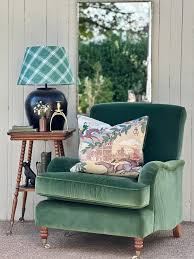 Olive Lux Green Velvet Upholstered Armchair