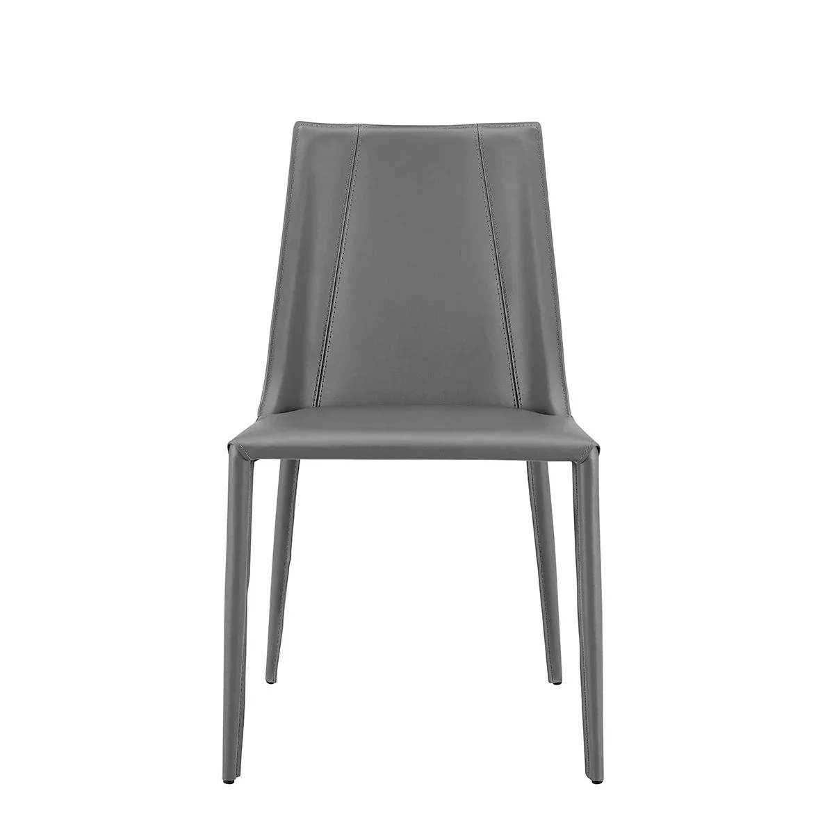 Modern Gray Leather Dining Chair