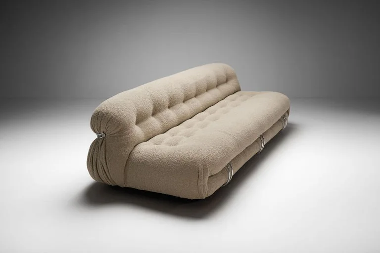 Soriana Beige Boucle Tufted Sofa