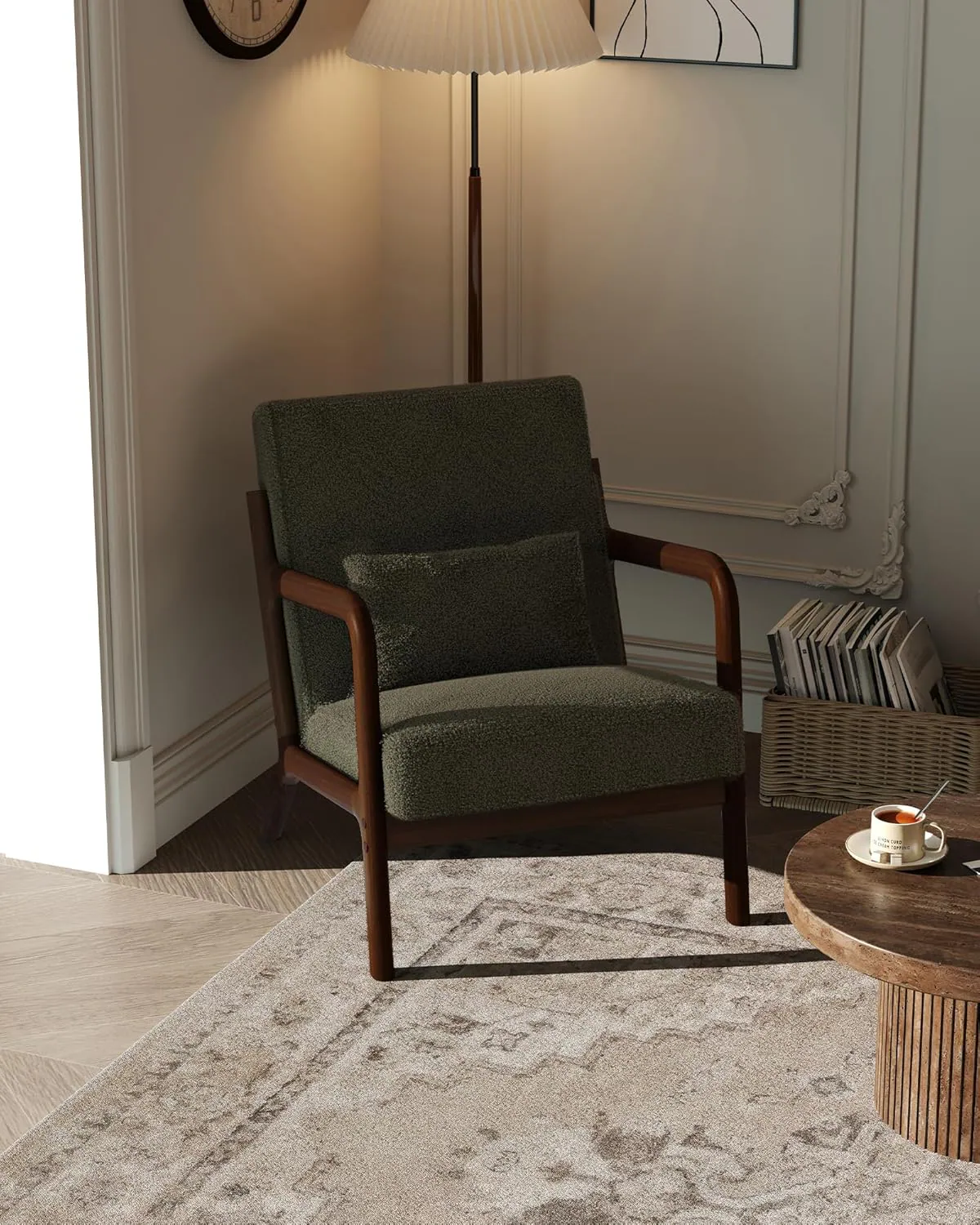 Mid-Century Modern Green Armchair