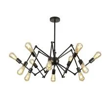 Matte Black Multi Arm Pendant Light