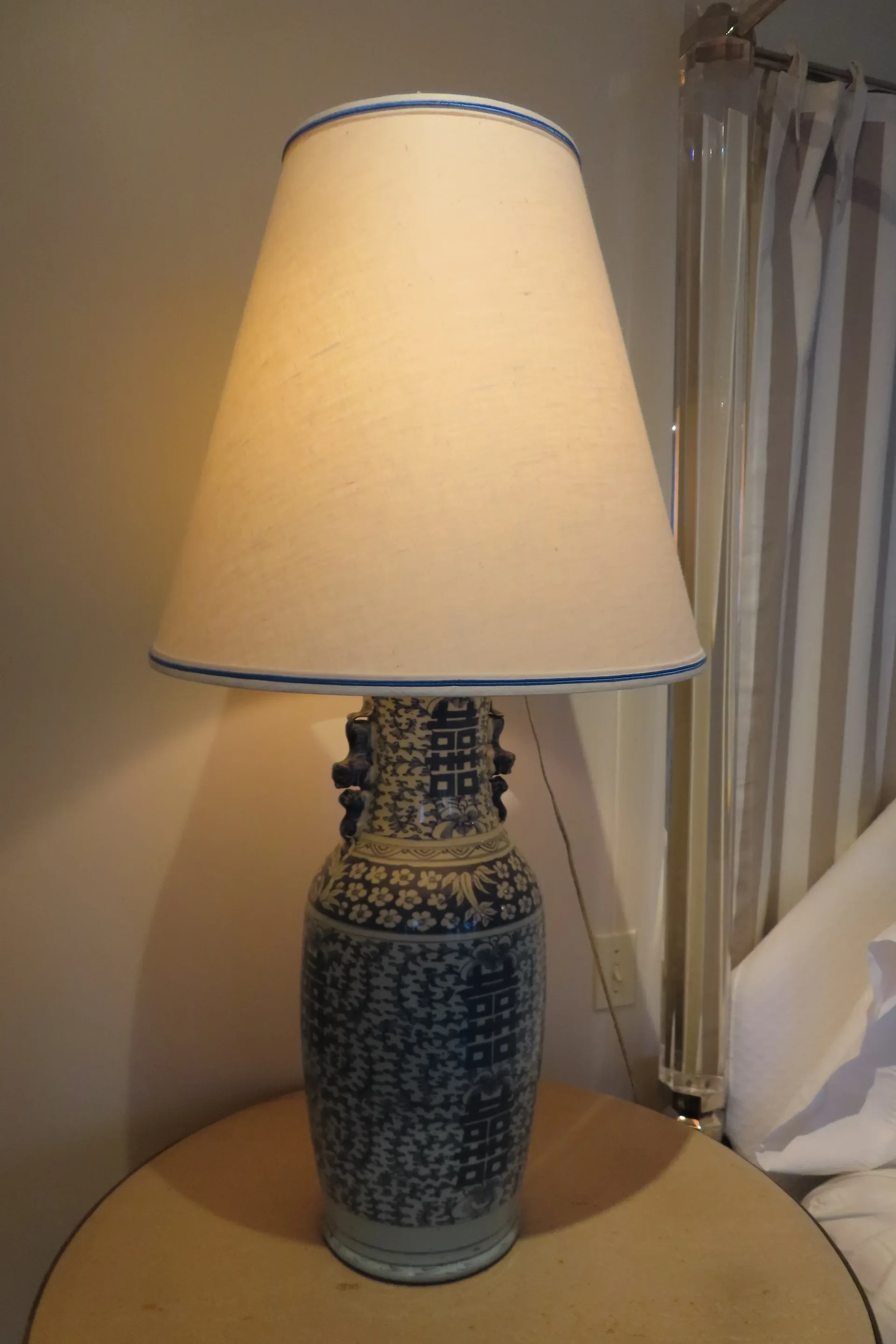 Blue and White Ceramic Table Lamp