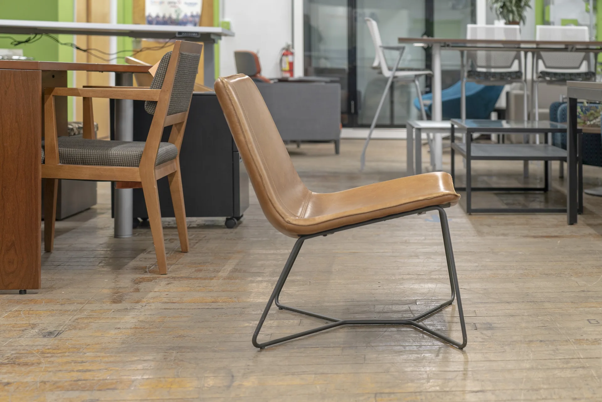 West Elm Slope Leather Accent Chair