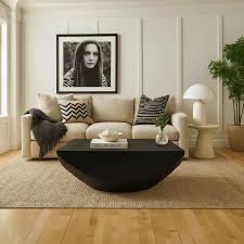 Joanie Matte Black Wood Coffee Table