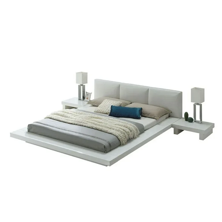 White Glossy Platform Bed