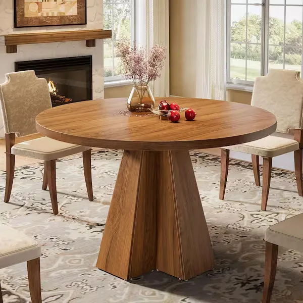 Moronia Round Walnut Pedestal Dining Table