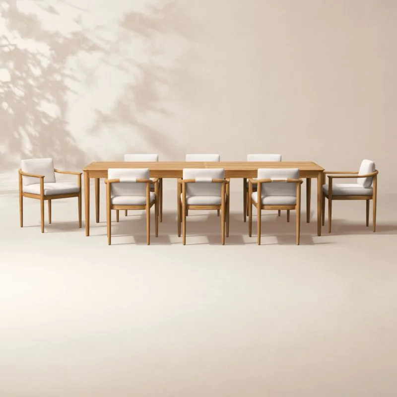 Tide Rectangular Teak Outdoor Dining Table