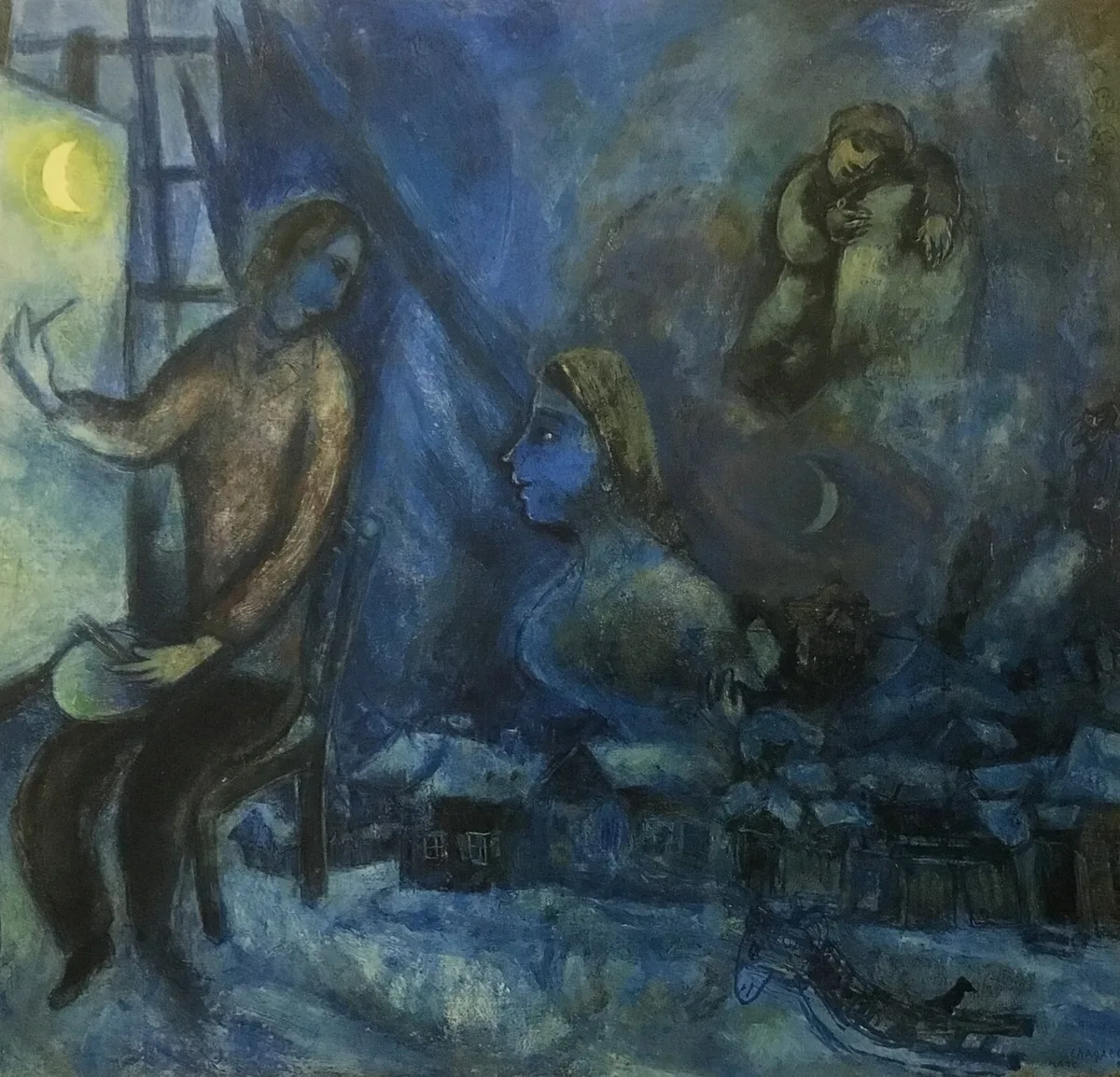 Marc Chagall Homage to Paris Custom Framed Print