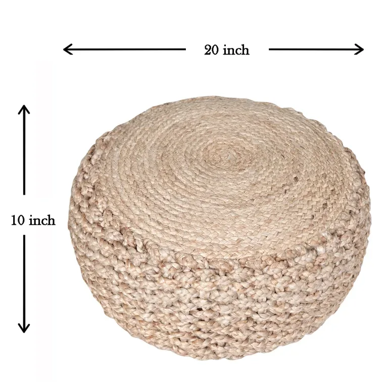 Round Woven Floor Pouf