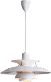 White Metal Pendant Light