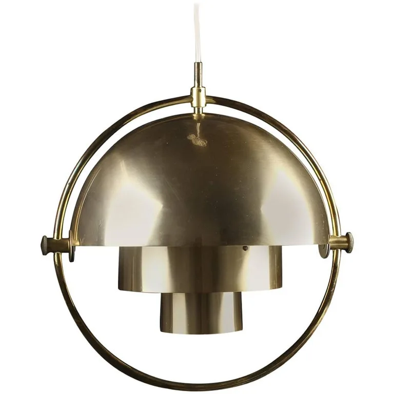Multi-Light Brushed Brass Pendant Light