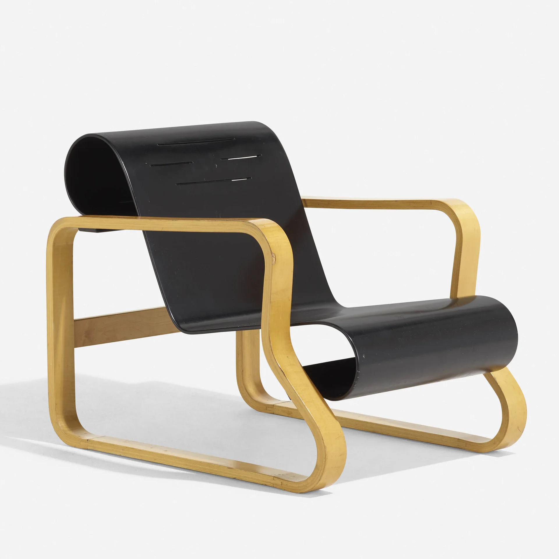 Alvar Aalto Paimio Black Lacquered Bentwood Armchair