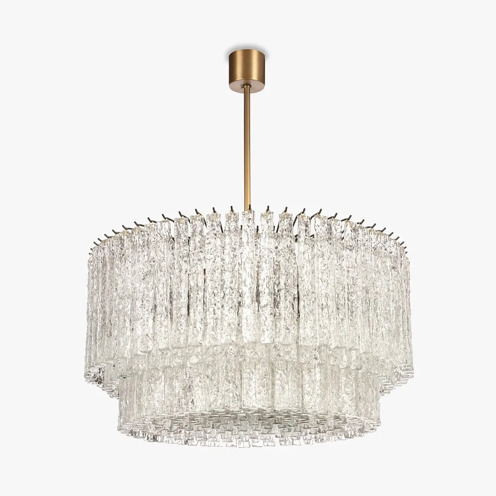 Textured Glass Tiered Chandelier