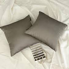 Taupe Gray Solid Gray Square Decorative Pillow