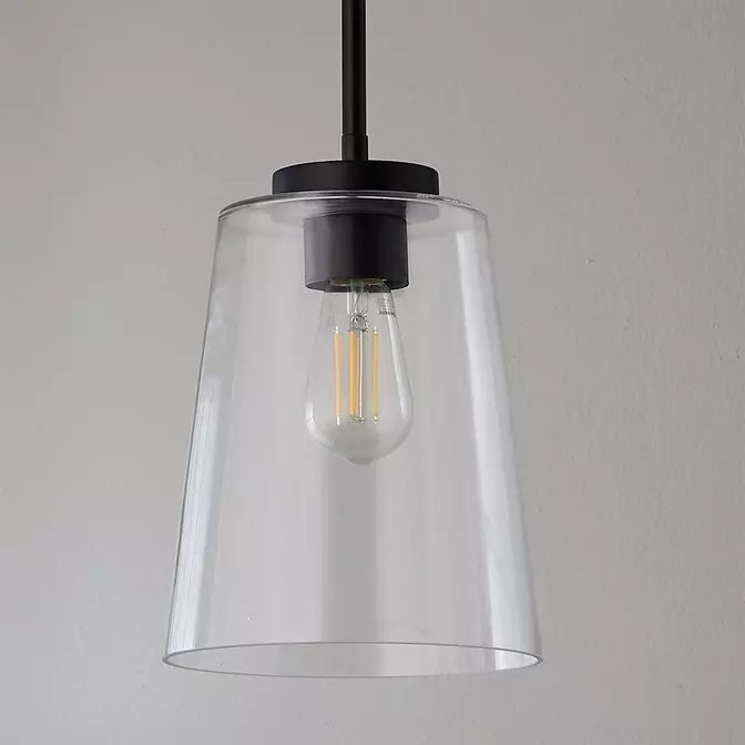 Taper Matte Black Glass Pendant Light