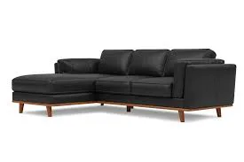 Black Leather Sectional Sofa