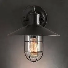 Harbour Matte Black Industrial Wall Sconce