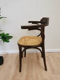 Brown Bentwood Armchair with Cane Seat