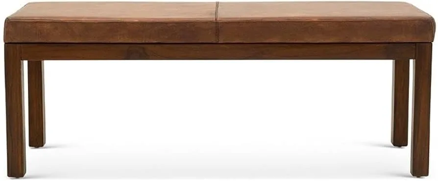 Allora Mid-Century Modern Leather Bench