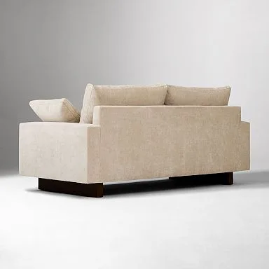 Harmony Beige Textured Fabric Tuxedo Sofa