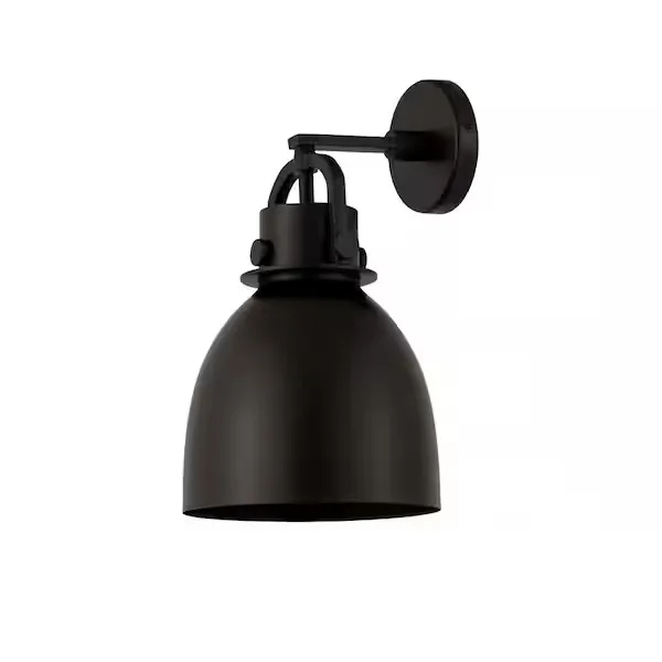 Newton Bell Matte Black Metal Wall Sconce