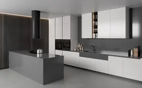Matte Gray Stone Kitchen Island