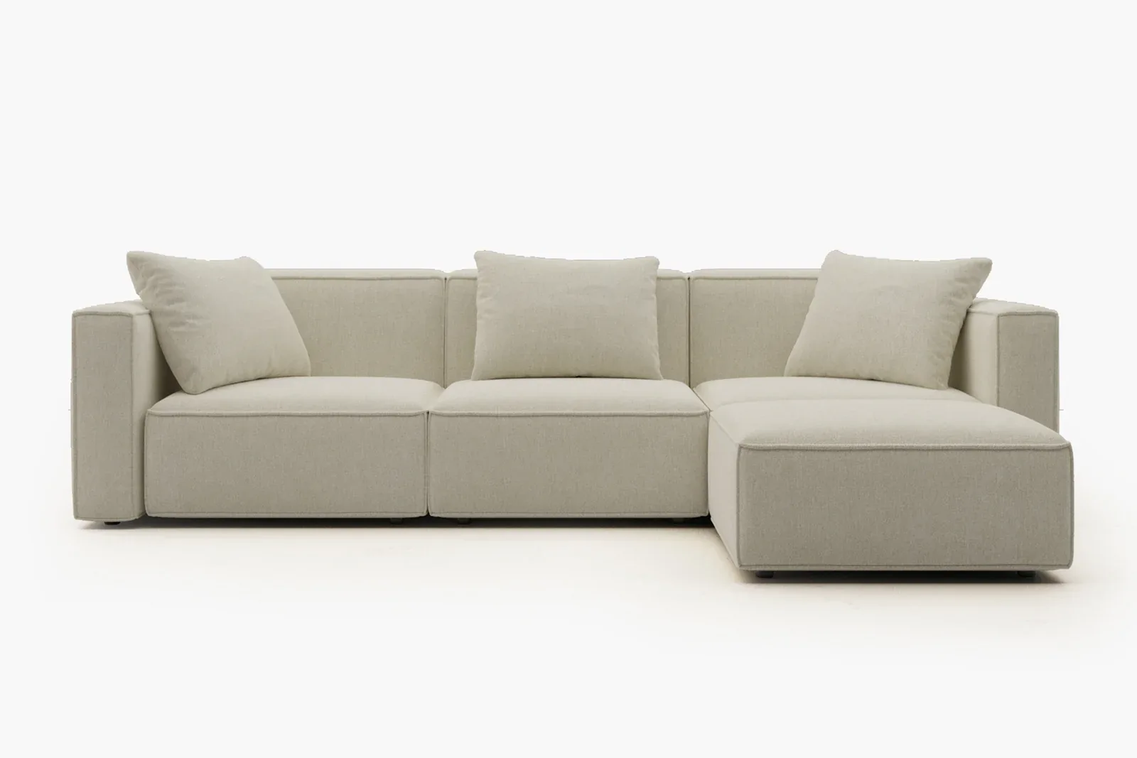 Zola Cream Fabric Modular Sectional Sofa