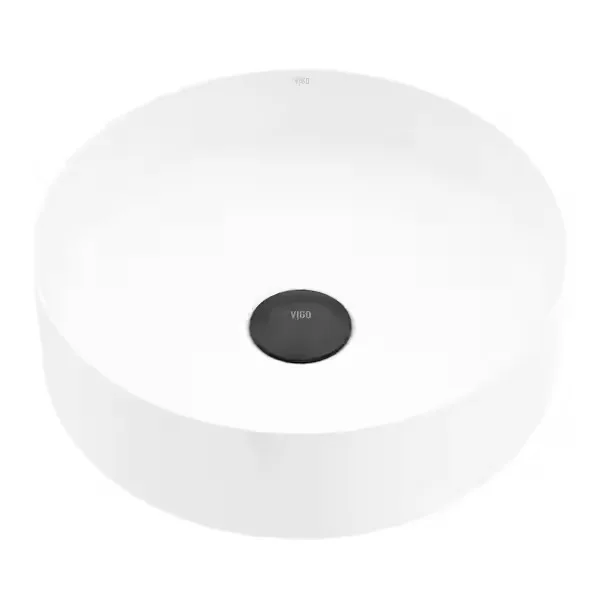 VIGO Round Matte White Vessel Sink
